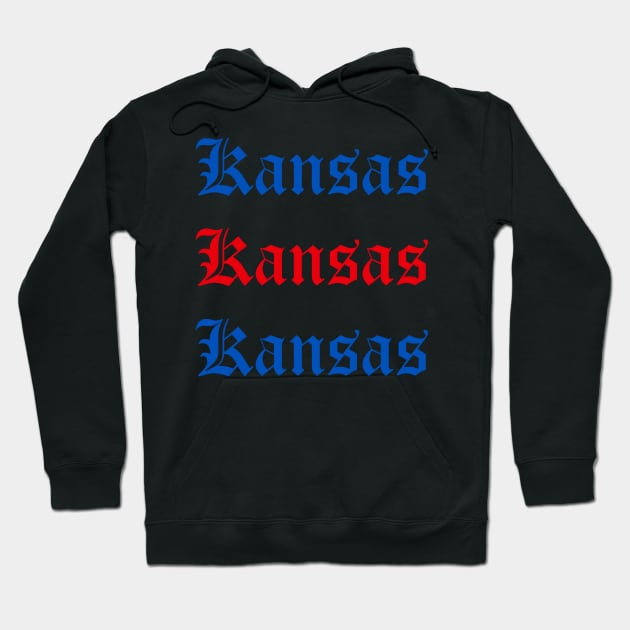 Kansas Medieval Gothic Font Hoodie by sydneyurban